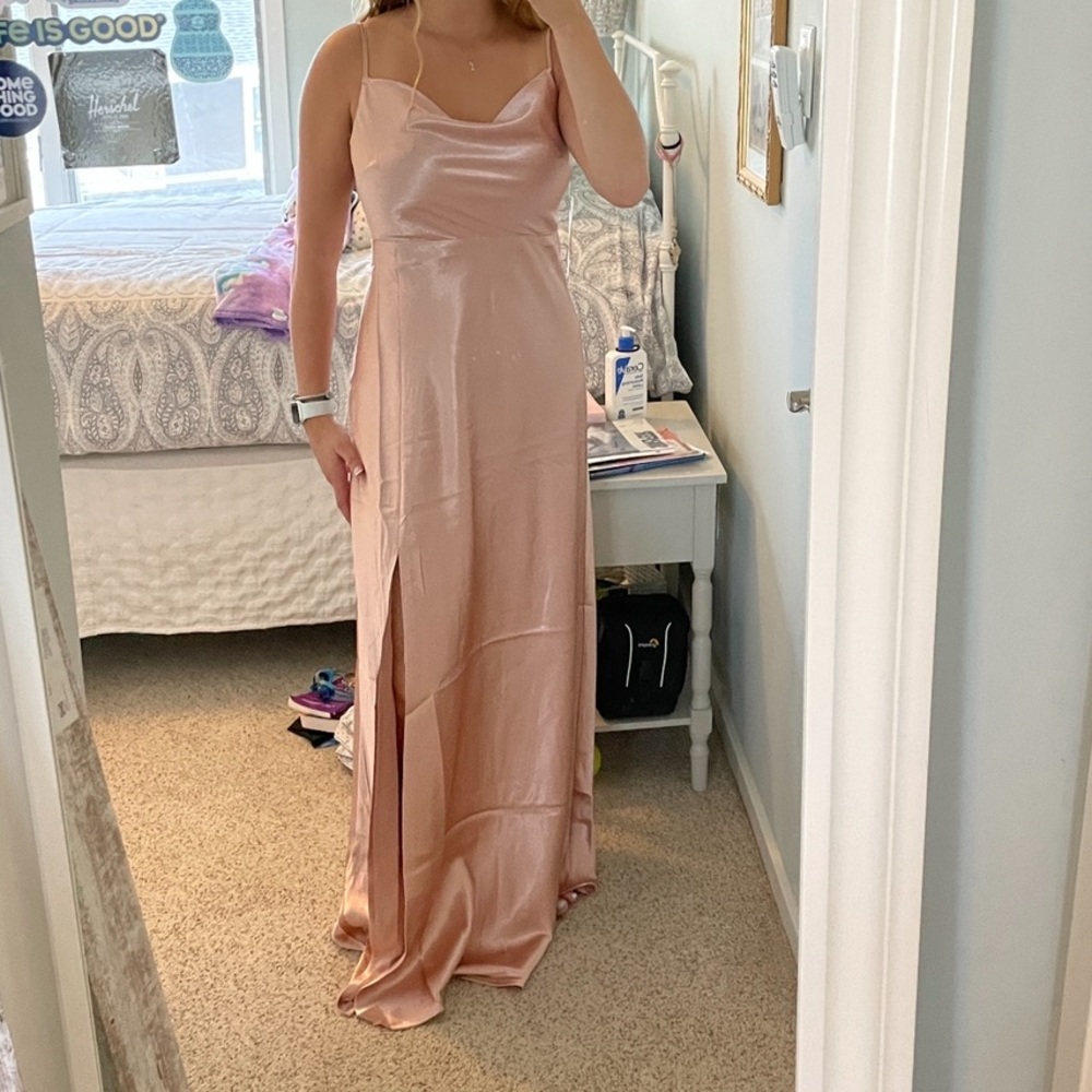 Rose gold bridesmaids dress